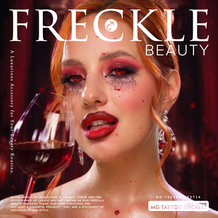 哥特风暗黑系吸血鬼脸部美妆万圣节变装 Vampire 纹身贴 tattoo