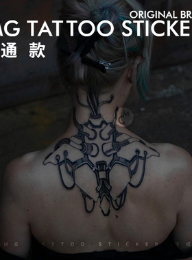 MG纹身贴机械装置图案未来感纹身