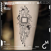 机器人开关赛博人体持久草本纹身贴 纳米低语 tattoo 草本纹身