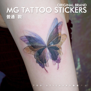 唯美浪漫手臂脚踝渐变ins风少女文艺纹身贴纸 轻纱蝴蝶 tattoo