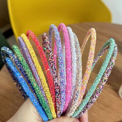 7PCS Cute Glitter Star Headbands Girls Sparkly Hairbands Cut