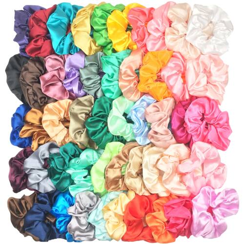 25/10//6pcs Satin Scrunchies Girls Elastic Hair Band Ponytai