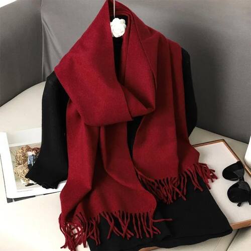 62Color Solid Women Winter Scarf Warm Thicken Cashmere Shawl