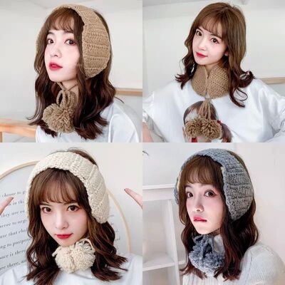 Handmade Knitted Plush Earmuffs Soft Knitted Earflap Ear Muf