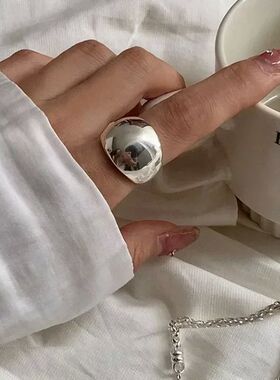 925 Sterling Silve Smooth Ring for Women Gift Personality Pu