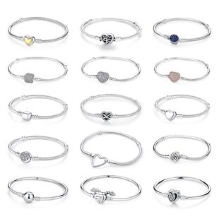 Silver Original Sterling Love Heart Bangles 925 Bracelets