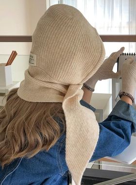 Wool Blend Knitted Beanies Cap For Men&Women  Balaclava Wint