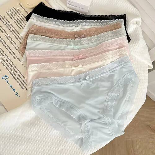 3Pcs Women Low Waist Panties Panties Sexy Lingerie Lace Quic