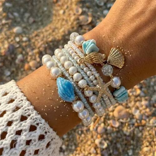 Bohemian Multilayer Pearl Beaded Bracelet Set for Women Summ