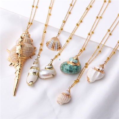 Boho Conch Shell Necklace Sea Beach Shell Chain Pendant Neck
