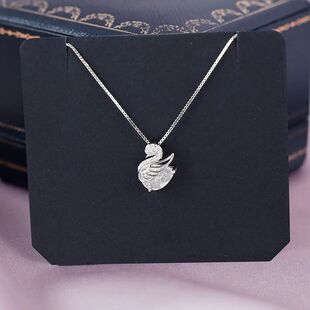 Fashion Rhinestone Swan Bird Pendant Necklace For Women Eleg