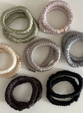 Fashion Elastic Silk Scrunchie For Women Solid Color Satin H