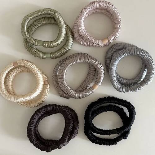 Fashion Elastic Silk Scrunchie For Women Solid Color Satin H