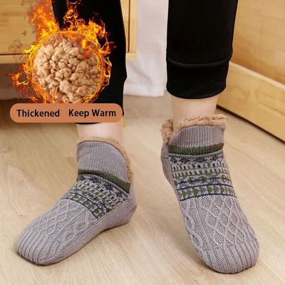 Thermal Mens Slipper Socks Fluffy Winter Warm Non-slip Floor