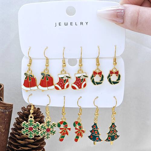 6pcs Cross border New Christmas Socks Bell Angel Elk Christm