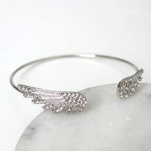 Angel Wings Bracelet Women Silver Cuff Feather Jewelry Gift