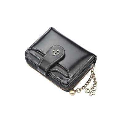 Women's short European and fashion buckle wallet zipper coin