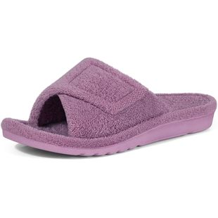 Litfun Women Fuzzy House Slippers Orthopedic Plush Slide Wit