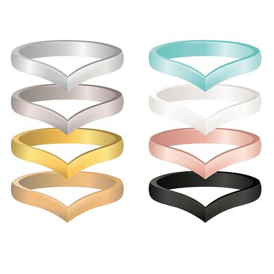 8 Pcs Colorful Silicone Rings for Her, 3mm Thin Stackable Ru