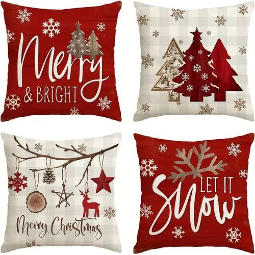 Christmas Pillowcases: Merry & Bright, Let It Snow Decor wit