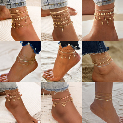 Bohemia Gold Color Chain Ankle Bracelet On Leg Foot Jewelry