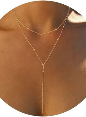 Gold Necklace for Women 14k Gold Plated/Silver Y-Shaped Pend