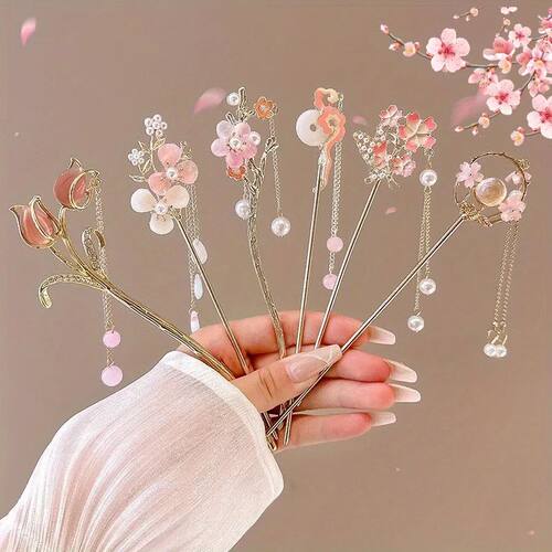 Romantic Chinese Style Hair Stick Alloy Jewelry Women's Hair