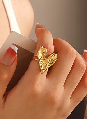 Stainless Steel Simple Love Open Ring Female Personality Exa