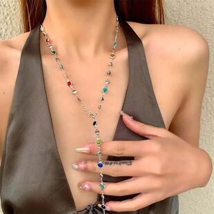 LATS New Luxury Colourful Long Tassel Necklace for Women Shi