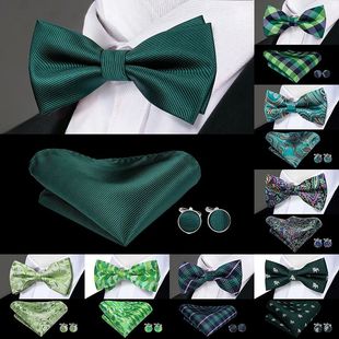 for Christmas Butterfly Silk Men Ties Bow Green Tie