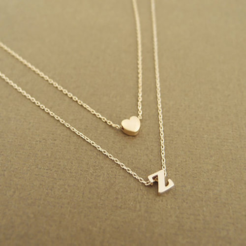 Simple and thin small heart pendant necklace For Women Perso