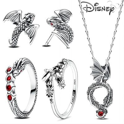 New in 925 Silver PlatedDragon Ring Women's Pendant Necklace