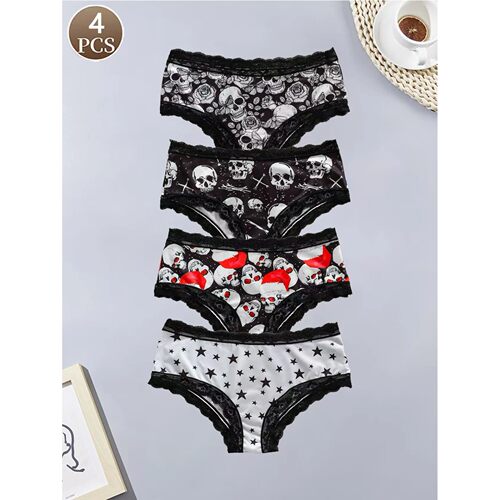 4-PCS women's panties sexy lace panty fashionable and comfor