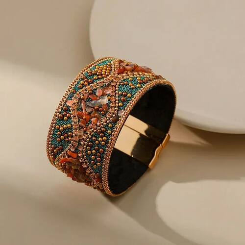 Bohemian Retro Women's Bracelet Punk Style Full Rhinestone H