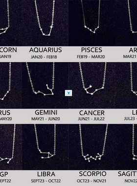 Silver Color Zodiac Necklace Celestial Jewelry Best Friend