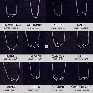Silver Color Zodiac Necklace Celestial Jewelry Best Friend