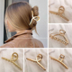 Gold Metal Silver Geometric Fashion Clips Hollow Hair