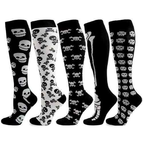 Varicocele Socks Compression Socks Halloween Skull Bone Bat