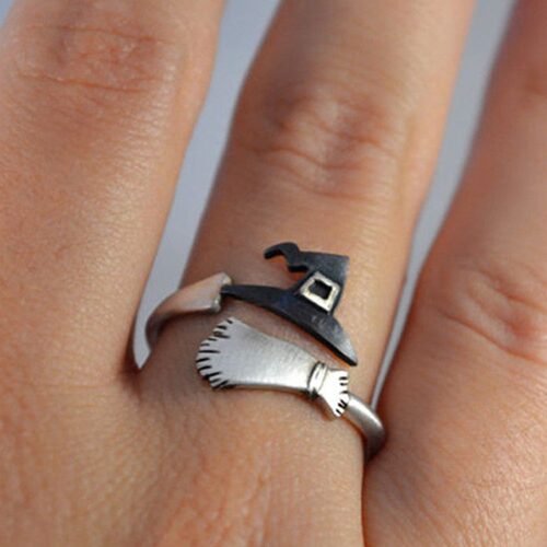 Cute Halloween Decoracion Jewelry Women Rings Witch Hats Bro