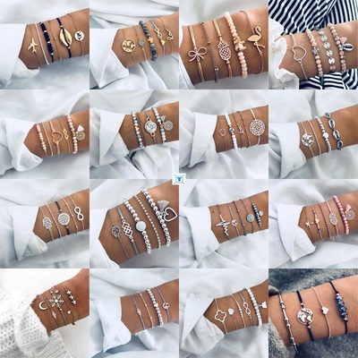 30 Styles Bohemian Bracelet Set For women Shell Star Map