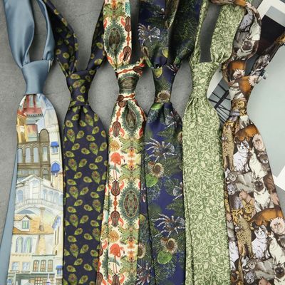 Fashion 8CM Wdith Elegant Neckties Vintage Retro Flower Prin