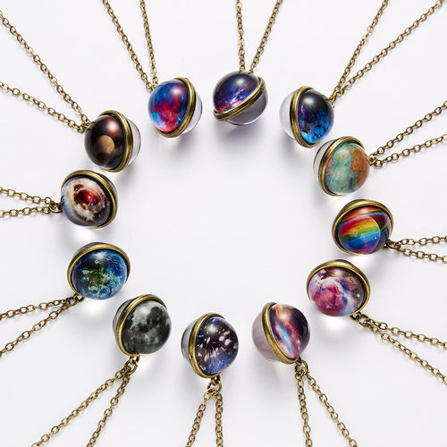 New Galaxy Universe Luminous Double sided Retro Pendant