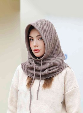 A Women Winter Beanie Hats One-Piece Knit Balaclavas Mask  N