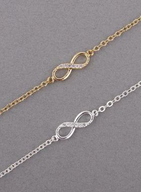 Kinitial Hot Infinity Number 8 Chain Bracelet CZ Infinity Br