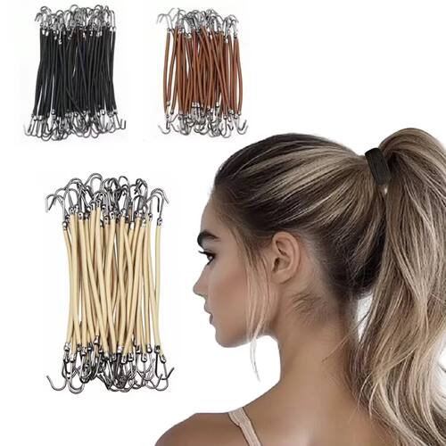 Ponytail Rubber Elastic Hook Hair Bands For Women Gum Hooks