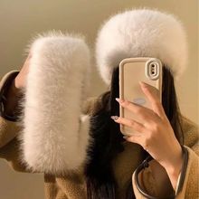 Winter Lmitation Fur Thickened Fluffy Headband Plush Solid C