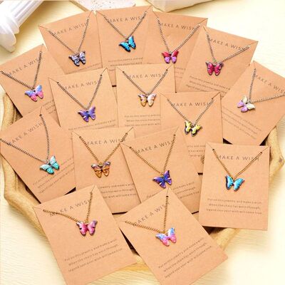5 PcsBoho Colorful Butterfly Necklaces Set for Women Korea S