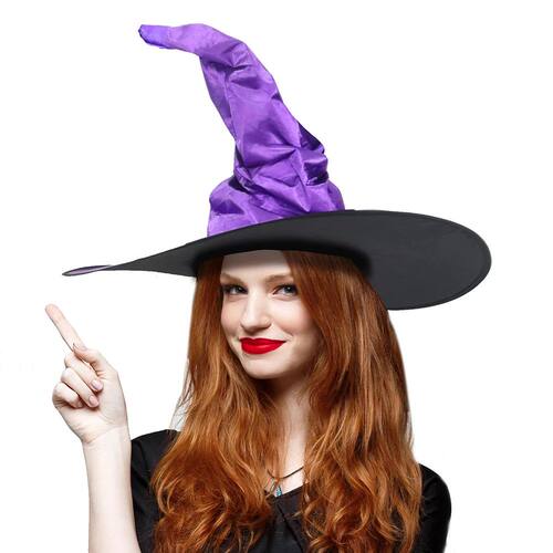 Halloween Witch Hats Black Folds Wizard Hat Masquerade Party