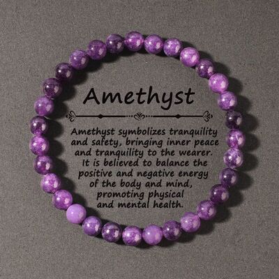 Natural Stone Real Amethyst Beads Bracelets 6/8/10mm Smooth
