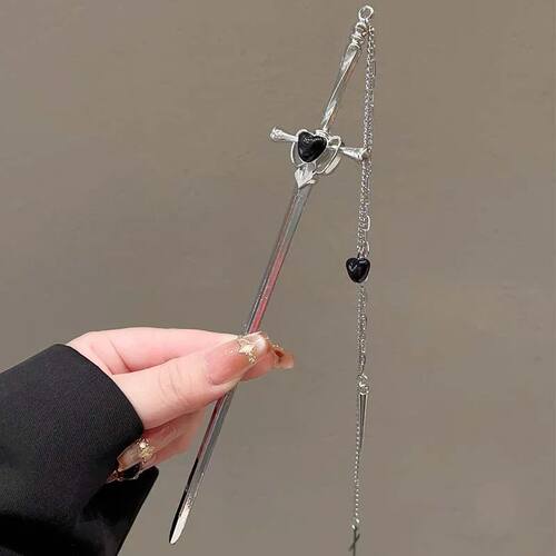 New Chinese Style Sword Hairpin for Women Punk Silver Color